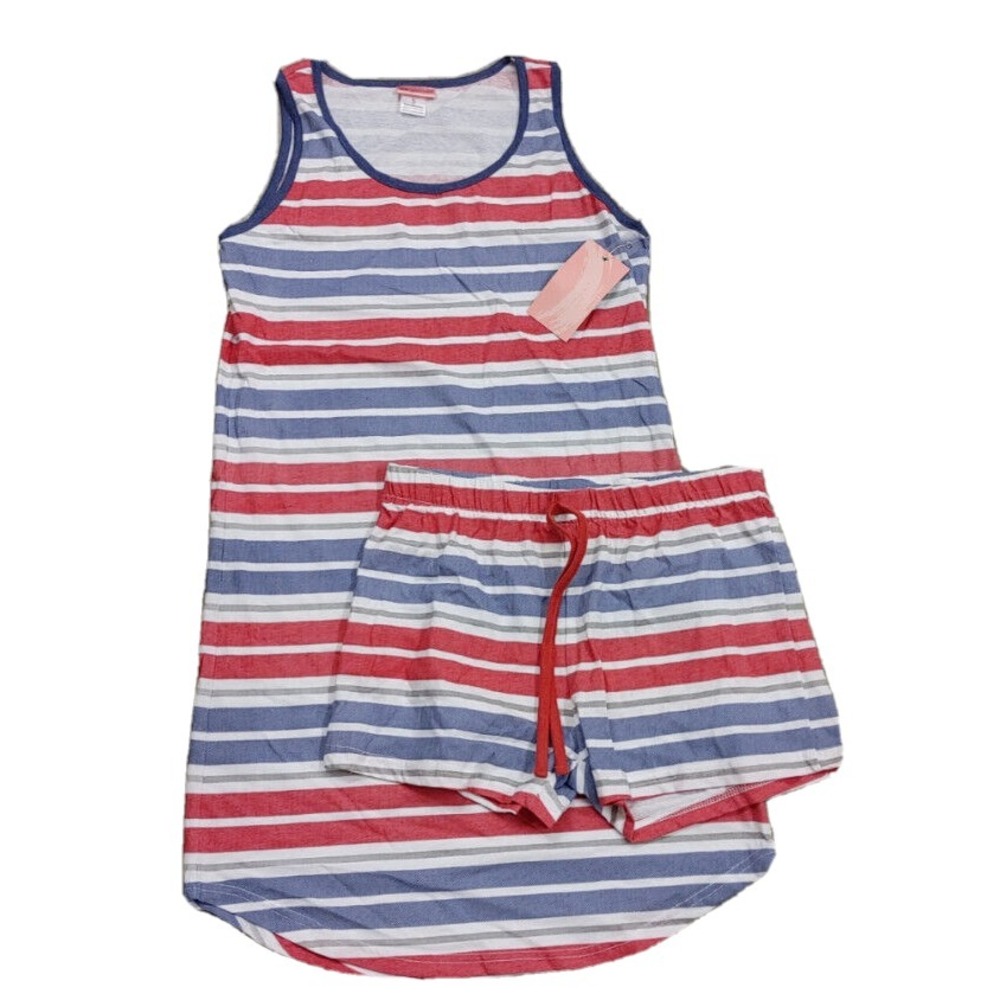 NWT Be‎ Yourself Women's Sleep Shirt & Short Stripe Set Small